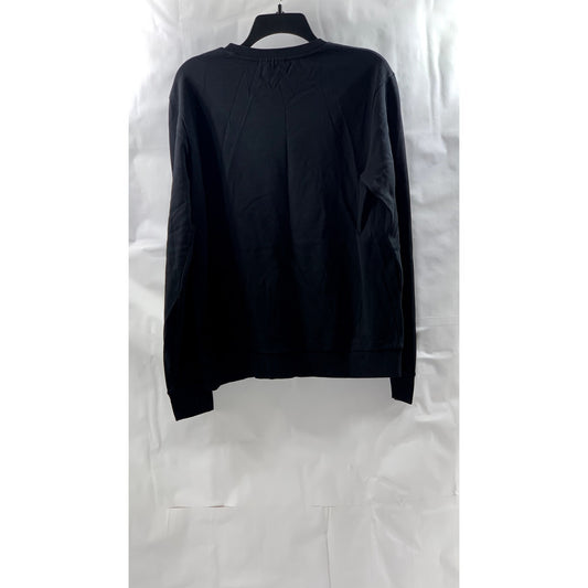 HUGO HUGO BOSS Men's Black Logo Crewneck Pullover Sweatshirt SZ L