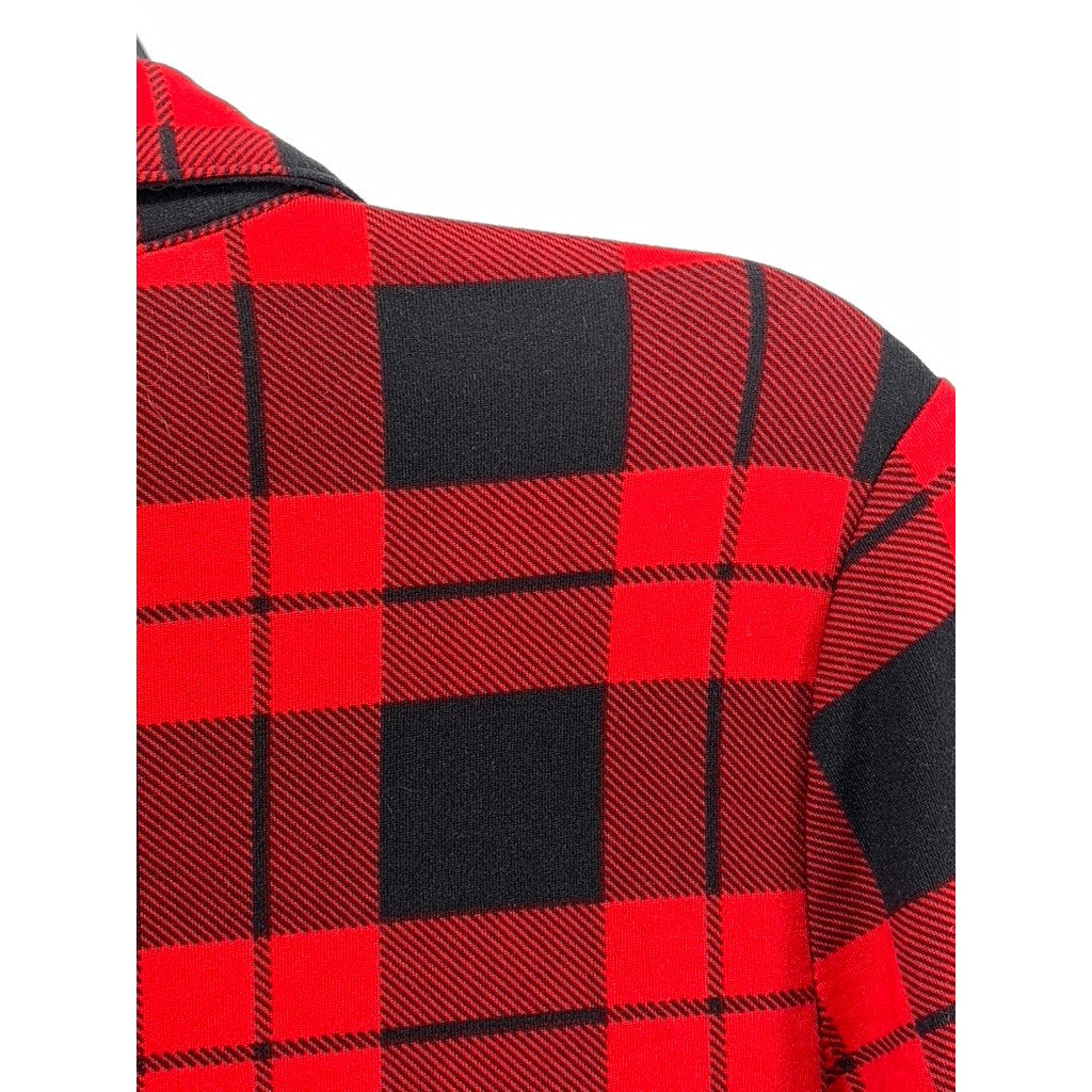 ULTRA FLIRT Women's Red-Black Checkered Button-Up Top SZ M