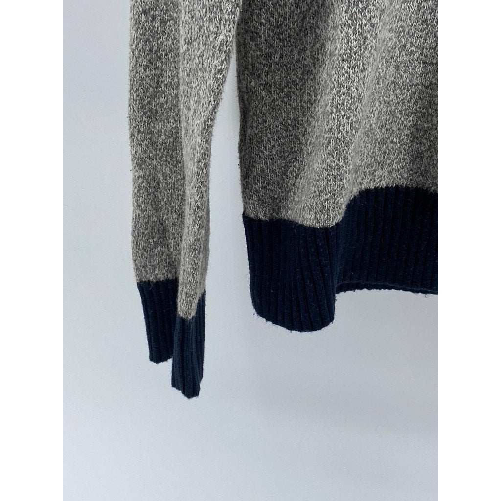 AMERICAN EAGLE Men's Navy Blue-Gray Arrow Crewneck Knit Long Sleeve Sweater SZ M