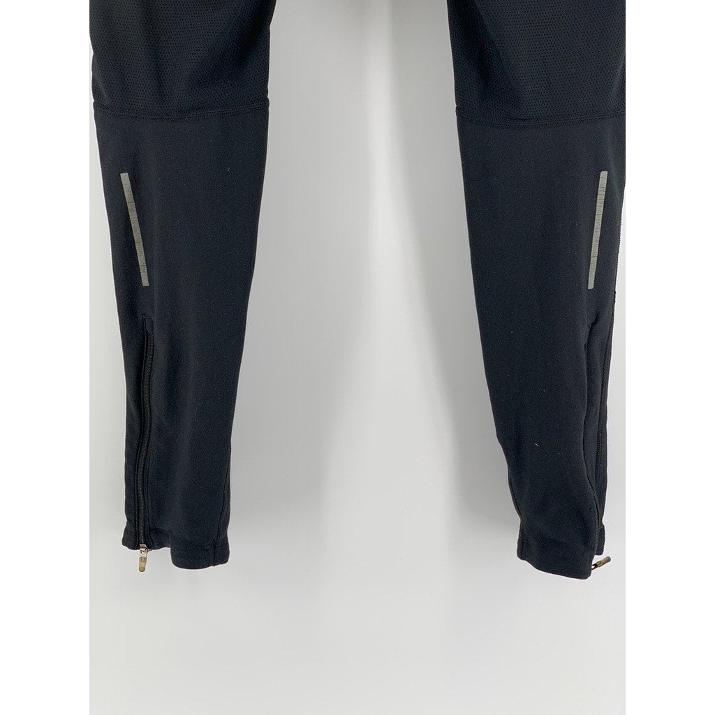 NIKE Women's Black Dri-Fit Zipper-Hem Running Leggings SZ M