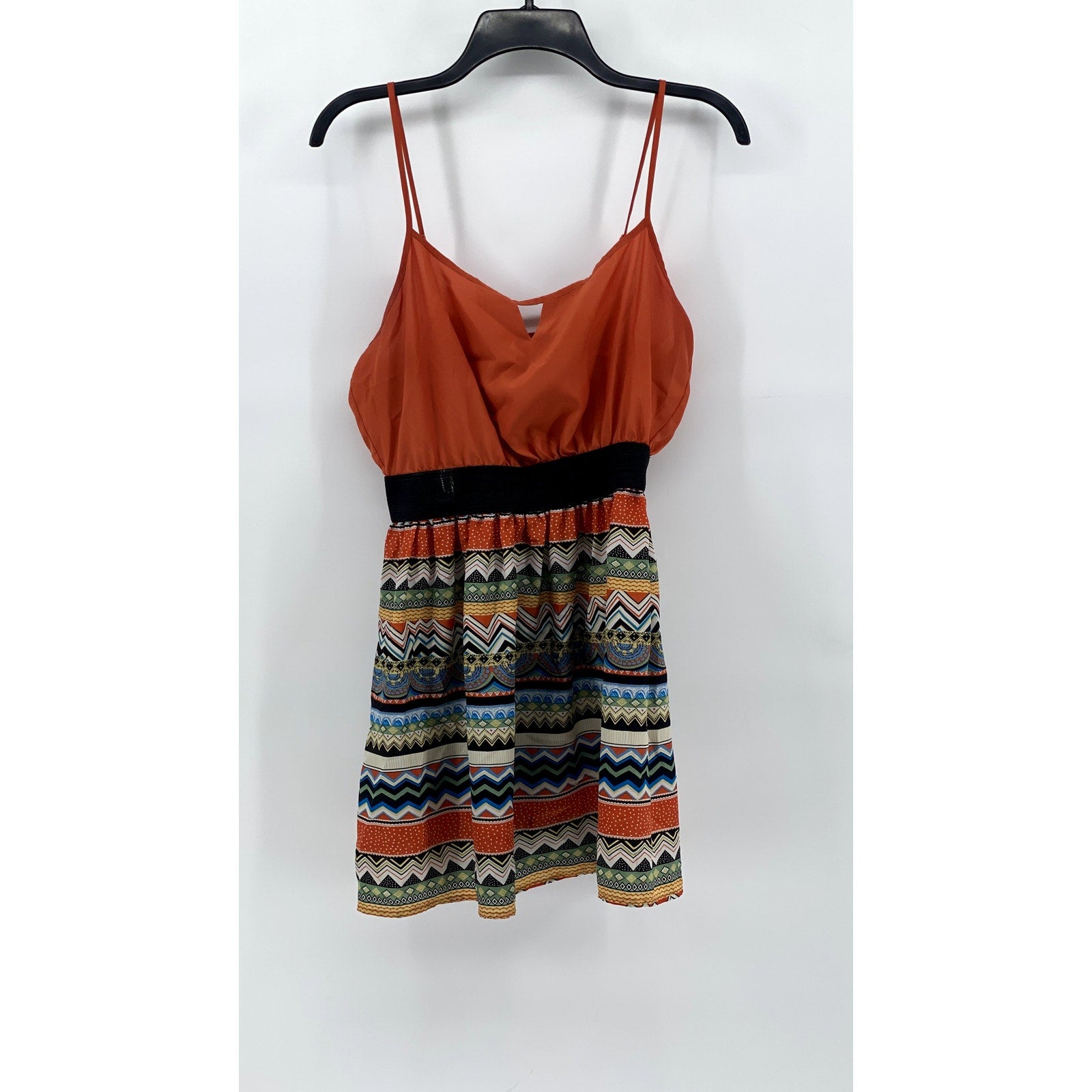 TRIXXI Women's Orange-Multi Print Cutout Mini Dress SZ M