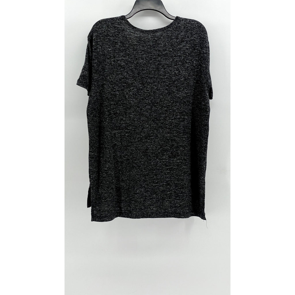 WORKSHOP REPUBLIC CLOTHING Women's Charcoal Heather Short Sleeve Top SZ L
