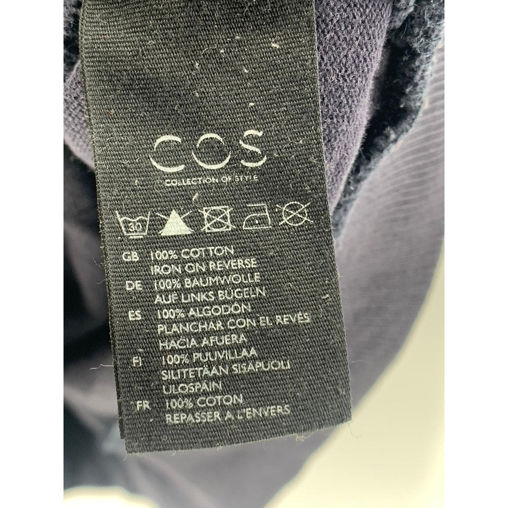 COS Men's Blue Square Graphic Crewneck Long Sleeve Knit Casual Sweatshirt SZ S