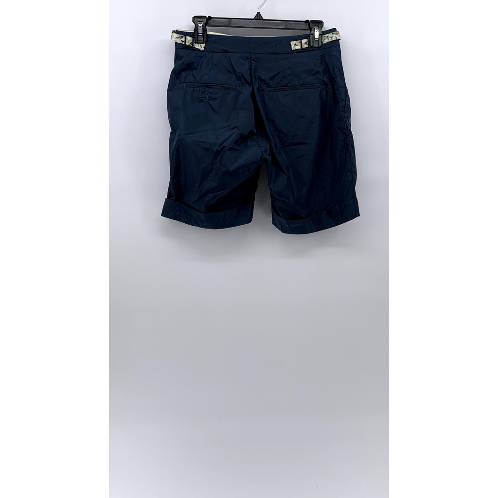 PATRIK ERVELL Men's Navy Solid Cuffed-Hem Deep Pleat Casual Shorts SZ 30