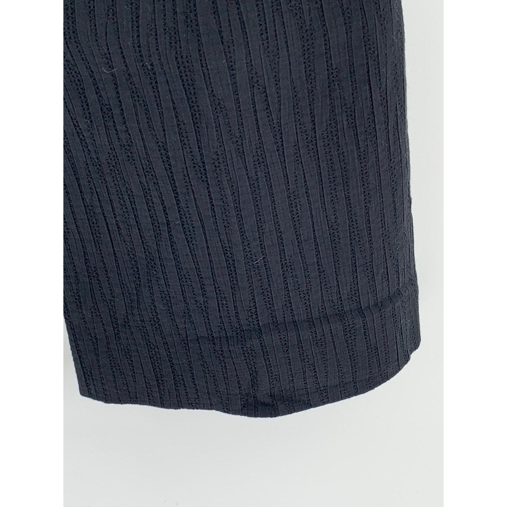 FOLIO NEW YORK Women's Black Textured Wide-Leg Pants SZ 12
