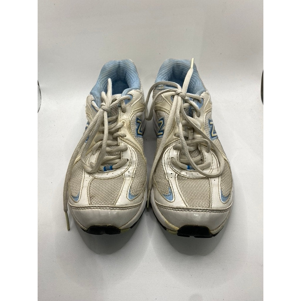 NEW BALANCE Women's White-Blue Mesh 494 Lace-Up Walking Sneakers SZ 6