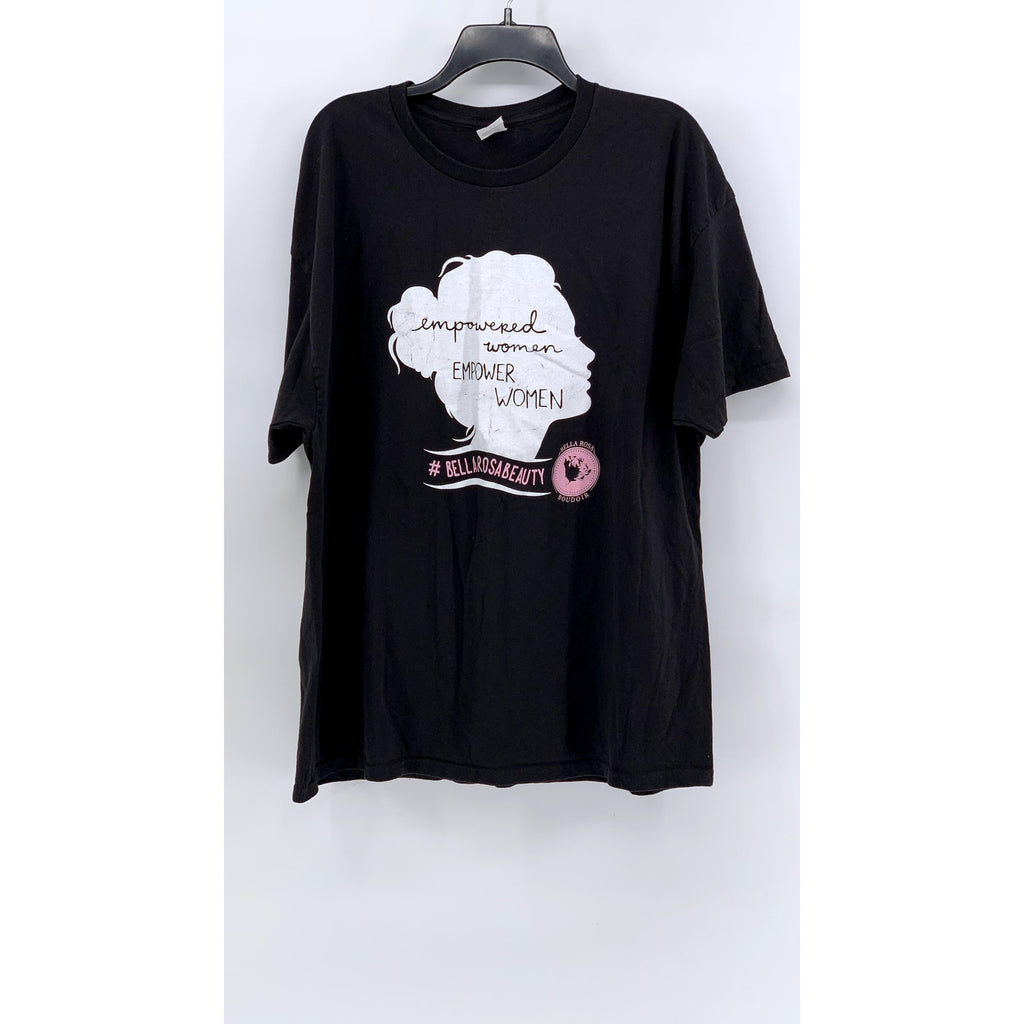 HANES Women's Black Empowered Women Empower Women Graphic T-Shirt SZ 2XL