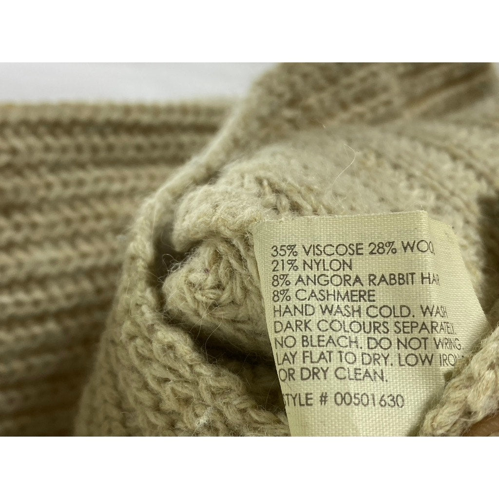 CLUB MONACO Women's Tan Knit Hi-Low Turtleneck Long Sleeve Sweater SZ M