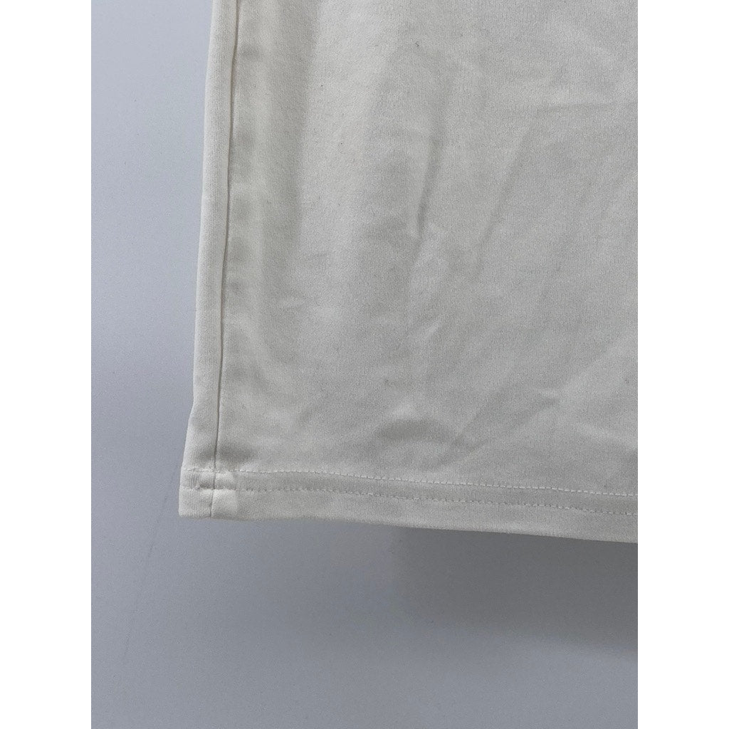 UNBRANDED Women's White Solid Pocketless Casual Straight Mini Skirt SZ M