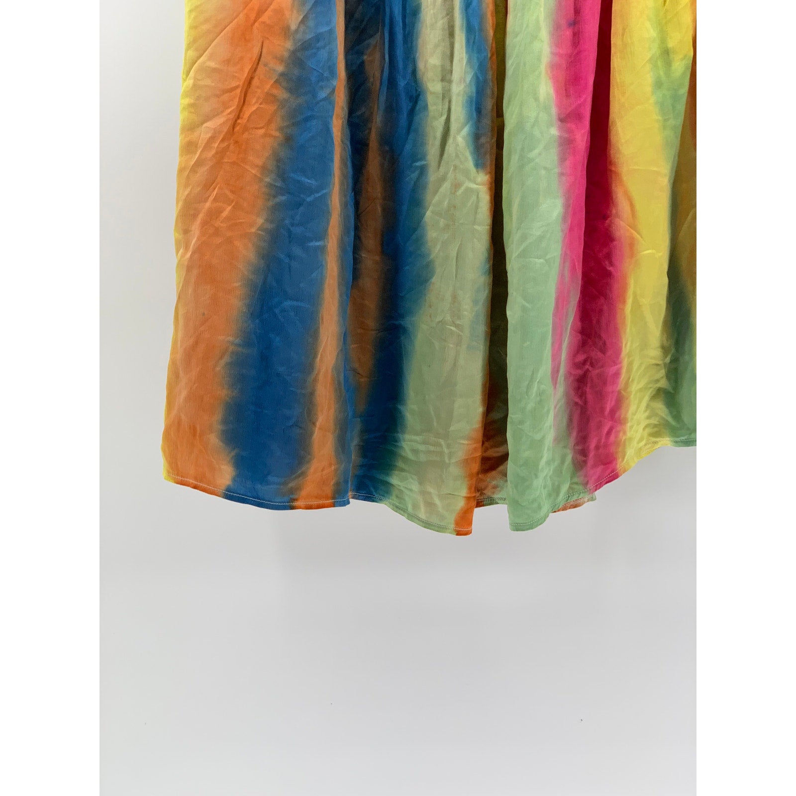 UNBRANDED Women's Plus Multicolor Pleated Lightweight A-Line Midi Skirt SZ 1X