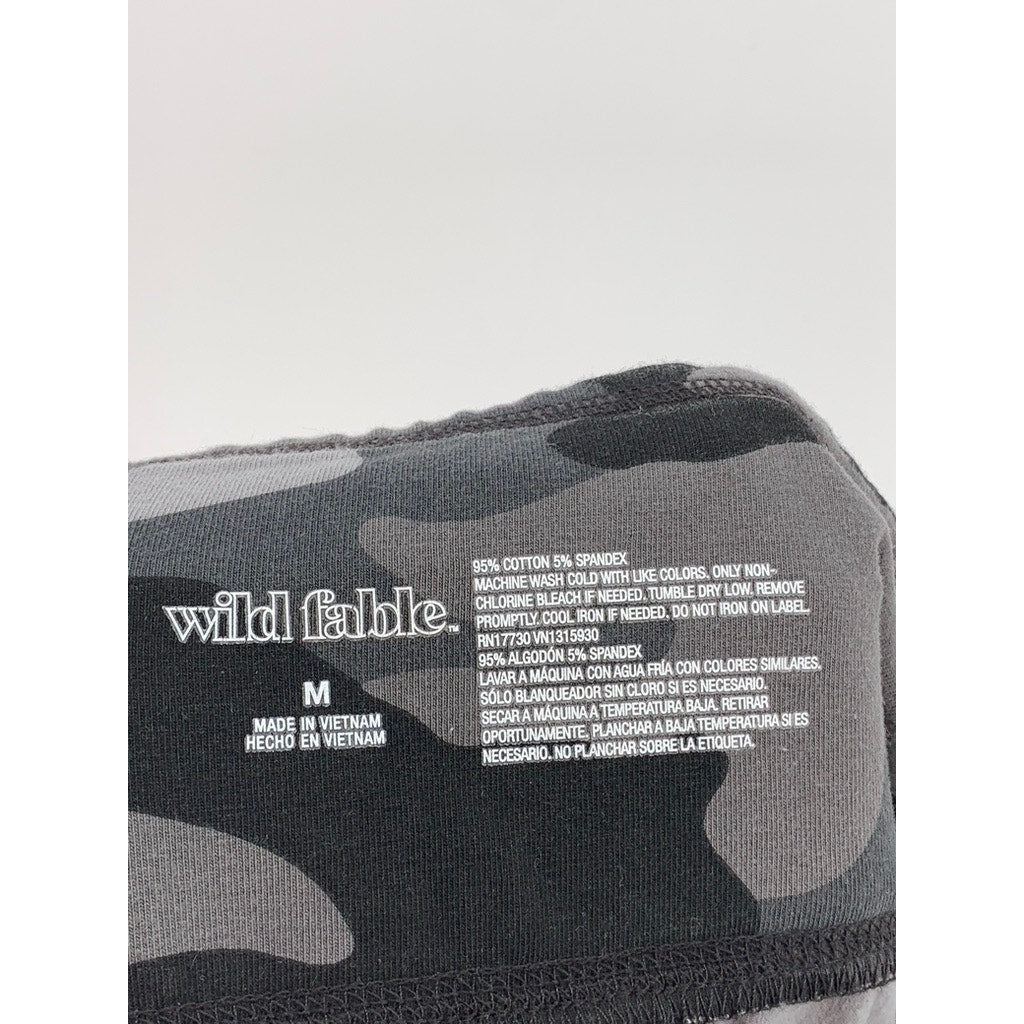 WILD FABLE Women's Black-Gray Camo Ankle Leggings SZ M