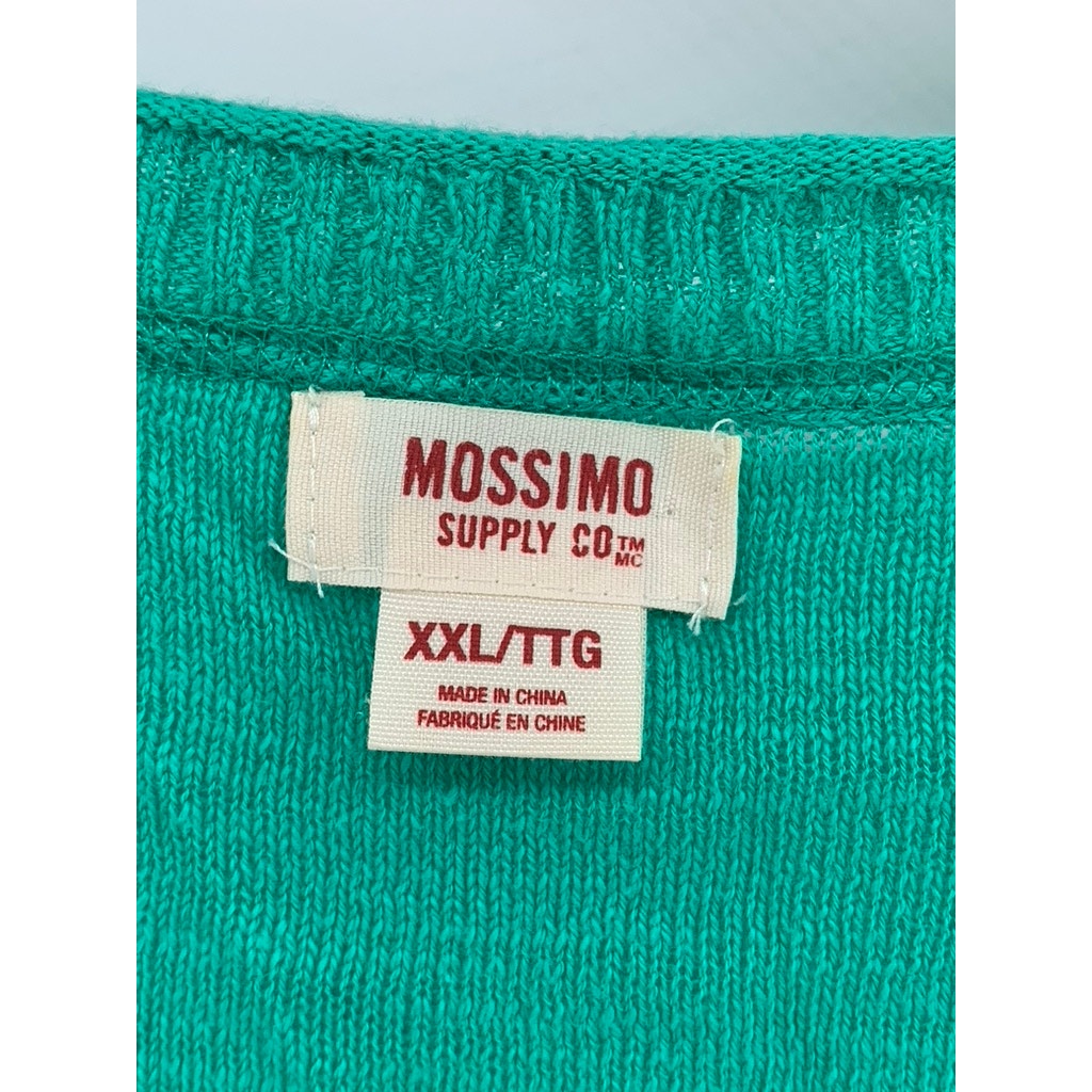 MOSSIMO SUPPLY CO Women's Green V-Neck Button-Up Cardigan SZ 2XL