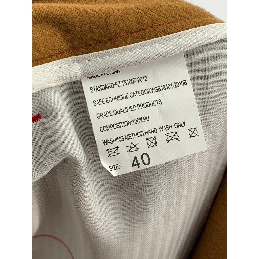 FASHION Men's Red Faux-Leather Standard Fit Slim-Leg Pants SZ 40