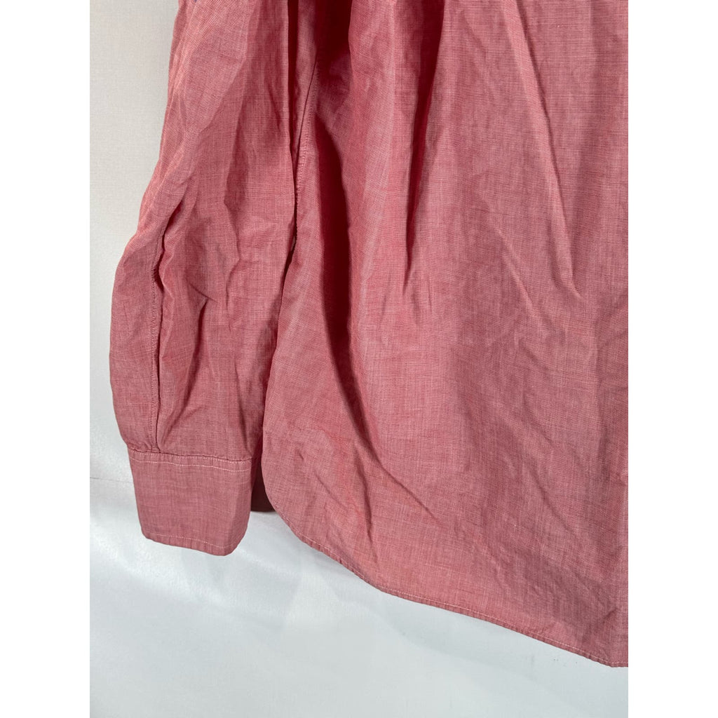 J. CREW Men's Red Slim-Fit Cotton Button-Up Long Sleeve Shirt SZ L