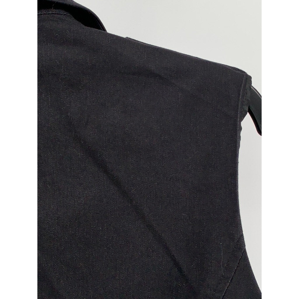 CALVIN KLEIN Women's Black Stretch Button-Up Sleeveless Top SZ 8
