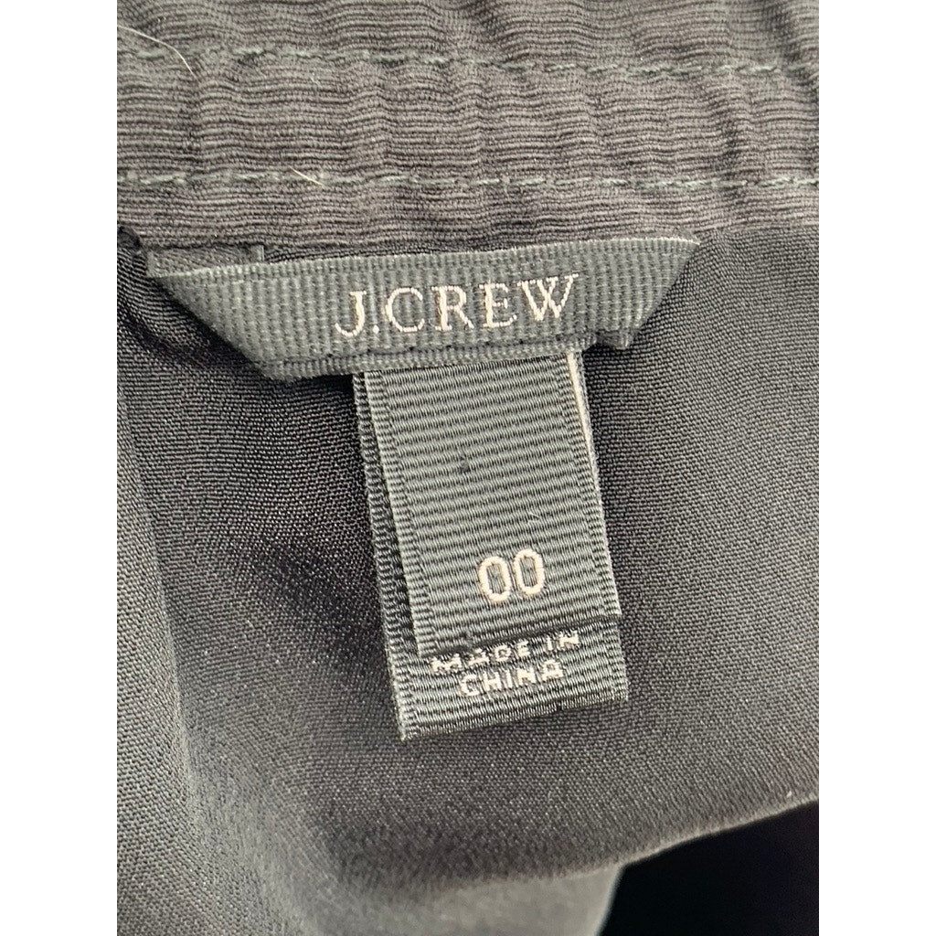 J.CREW Women's Black Solid Smocked Waist Pull-On Casual A-Line Mini Skirt SZ 00