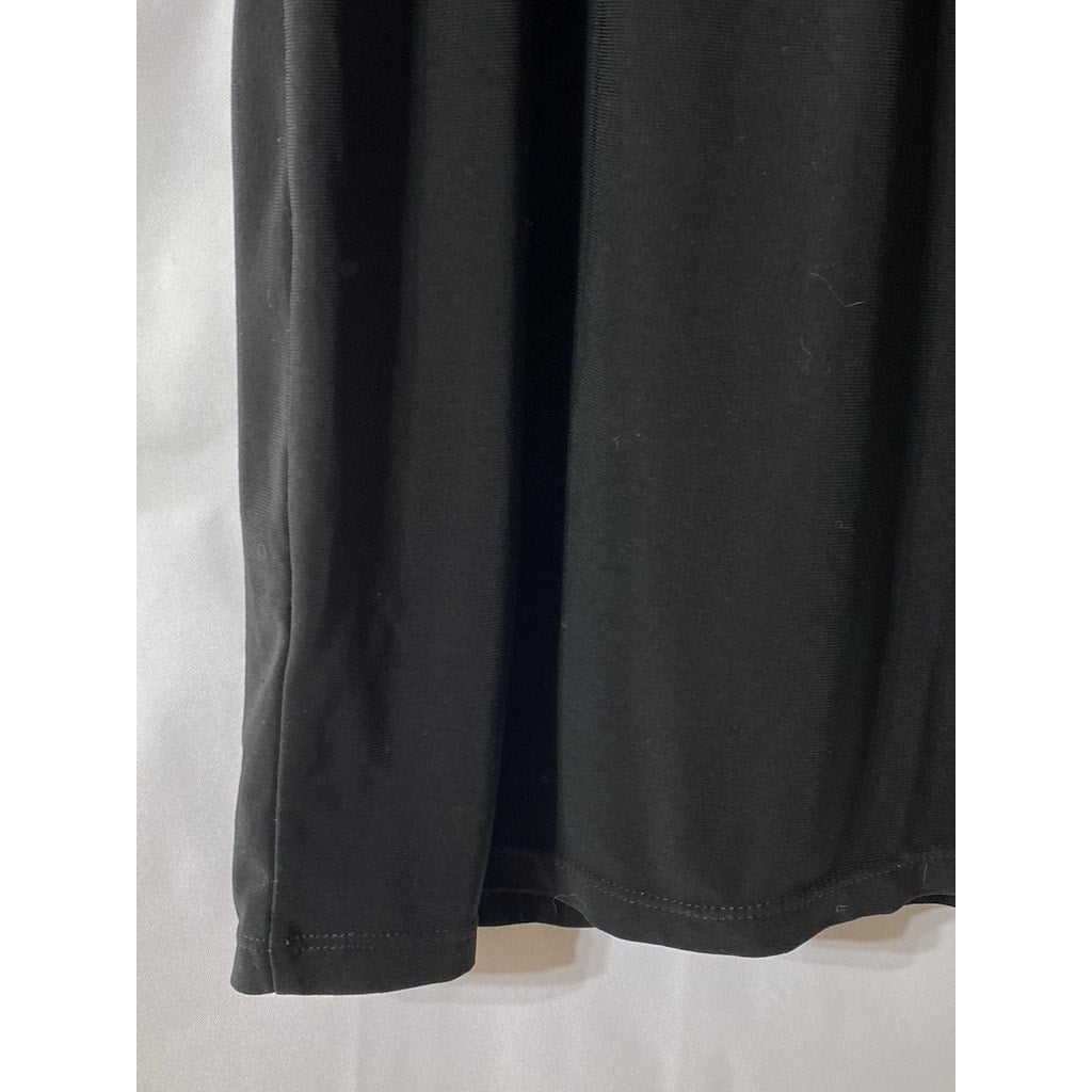 STUDIO I Women's Black Scoop-Neck Sleeveless A-Line Midi Dress SZ 14
