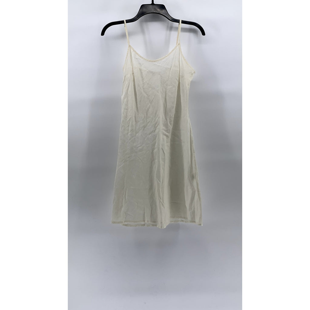MAJE Women’s Cream Scoop-Neck Adjustable Spaghetti Strap Mini Slip Dress SZ 2