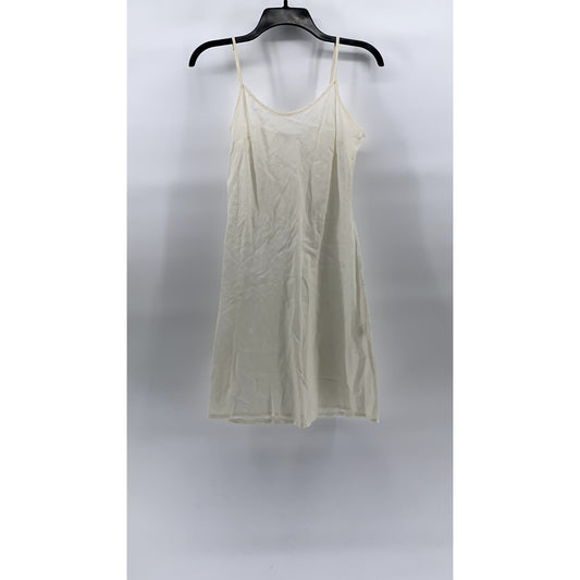 MAJE Women’s Cream Scoop-Neck Adjustable Spaghetti Strap Mini Slip Dress SZ 2