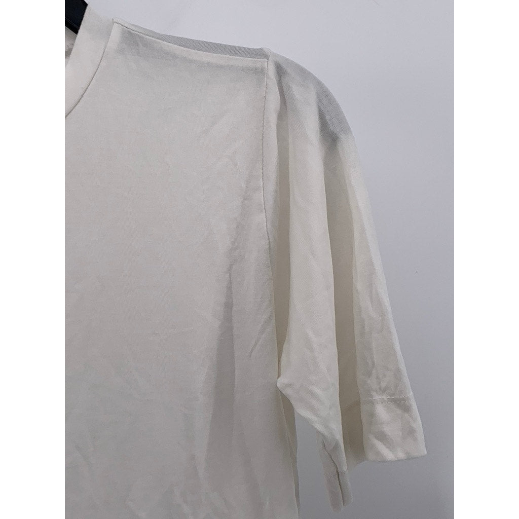 STANDARD MARKET Women's White Crewneck Short Sleeve Relaxed Fit Casual Top SZ S