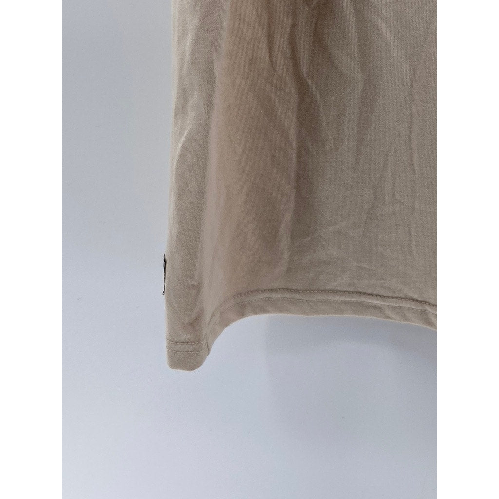 SQRTN COMPANY Unisex Beige-Green Crewneck Logo Short Sleeve T-Shirt SZ XL