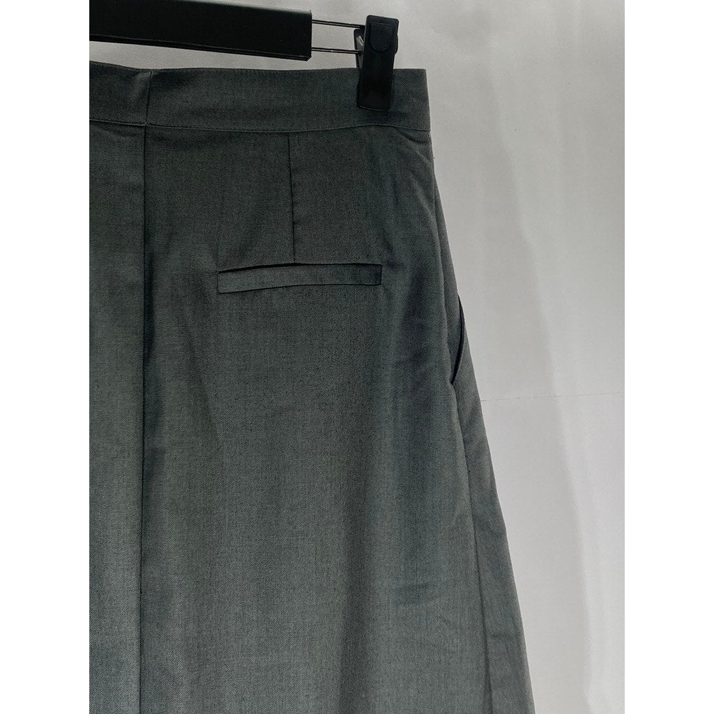 DUIBIDU Dress Visuals Women's Gray Asymmetrical Pleated A-Line Midi Skirt SZ M