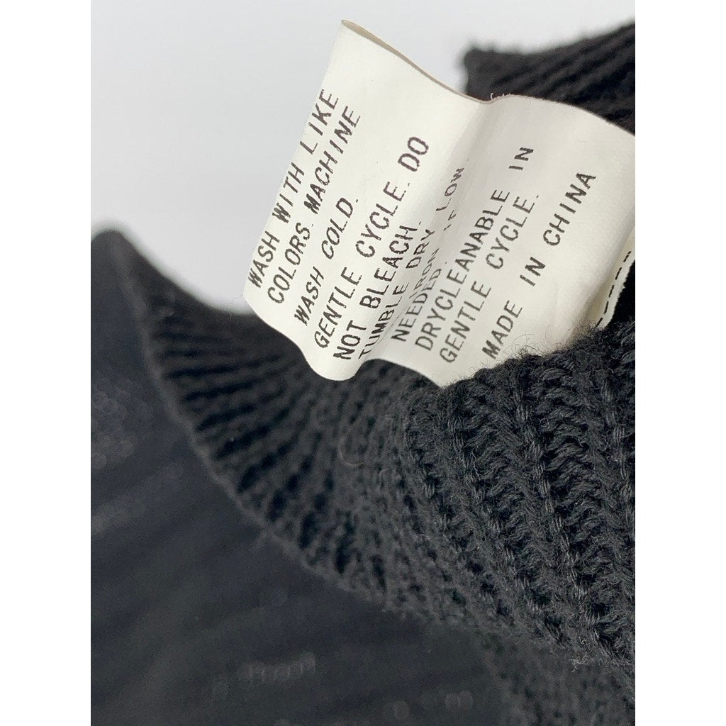 UNBRANDED Women's Black Knit Ribbed Boat-Neck Sweater SZ L