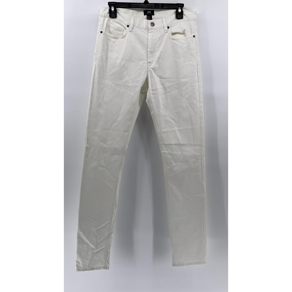 H&M Men's White Skinny-Fit Jeans SZ 30