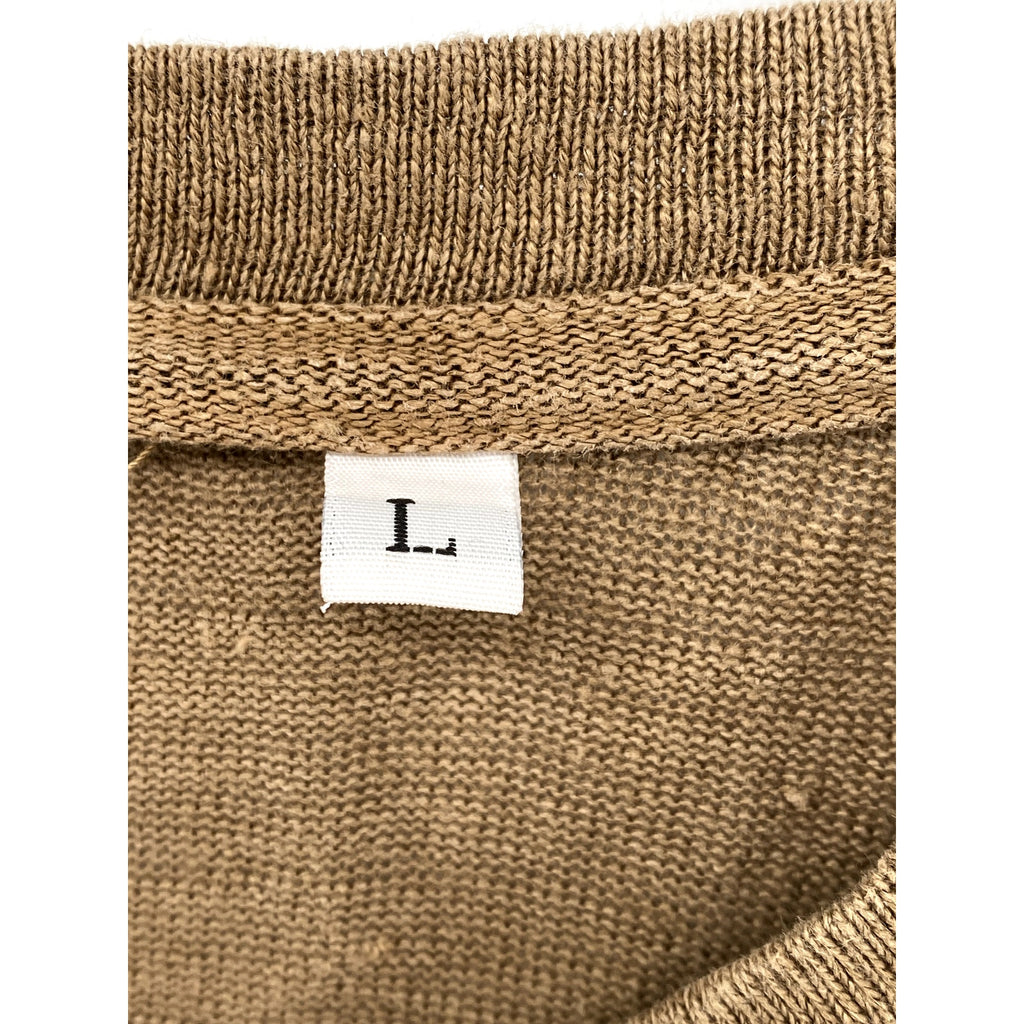 JUNGMAVEN Men's Brown Knit Crewneck Short Sleeve Lightweight Casual T-Shirt SZ L