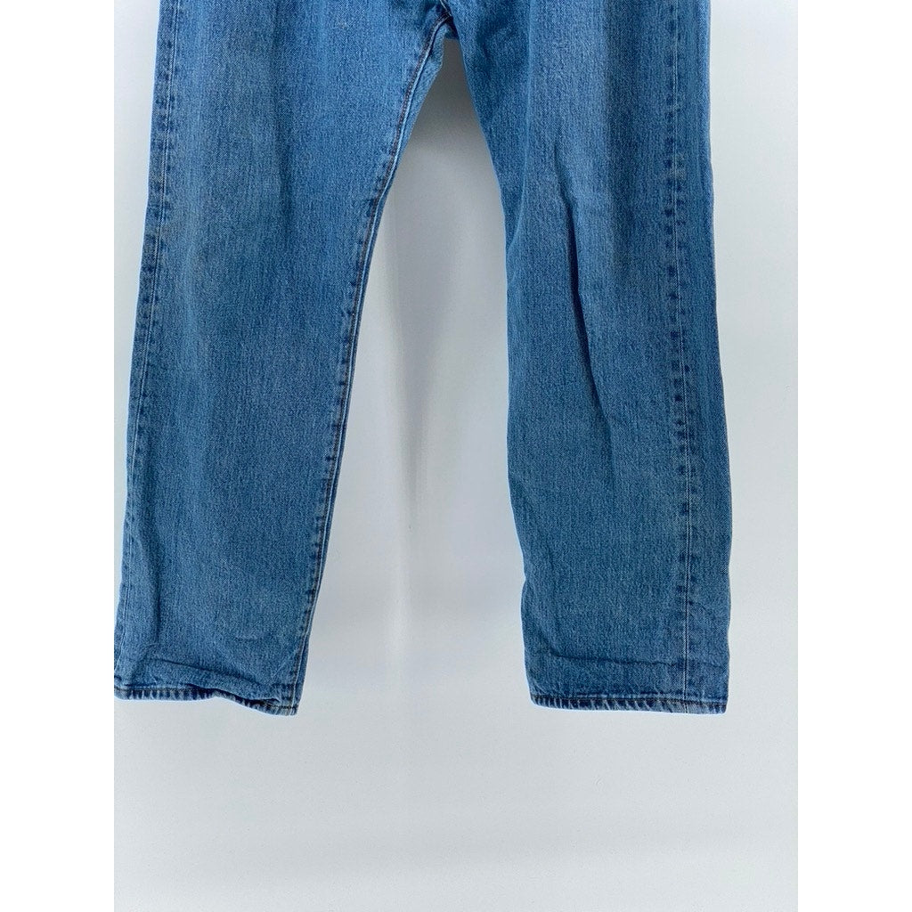 LEVI'S Men's Medium Blue Denim 501 Straight-Leg Button-Fly Jeans SZ 36X29