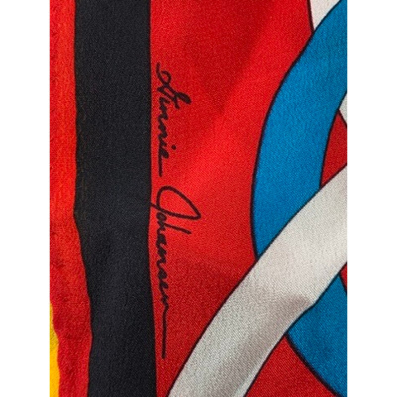 GINNIE JOHANSEN Women's Multicolor Geometric Silk Scarf
