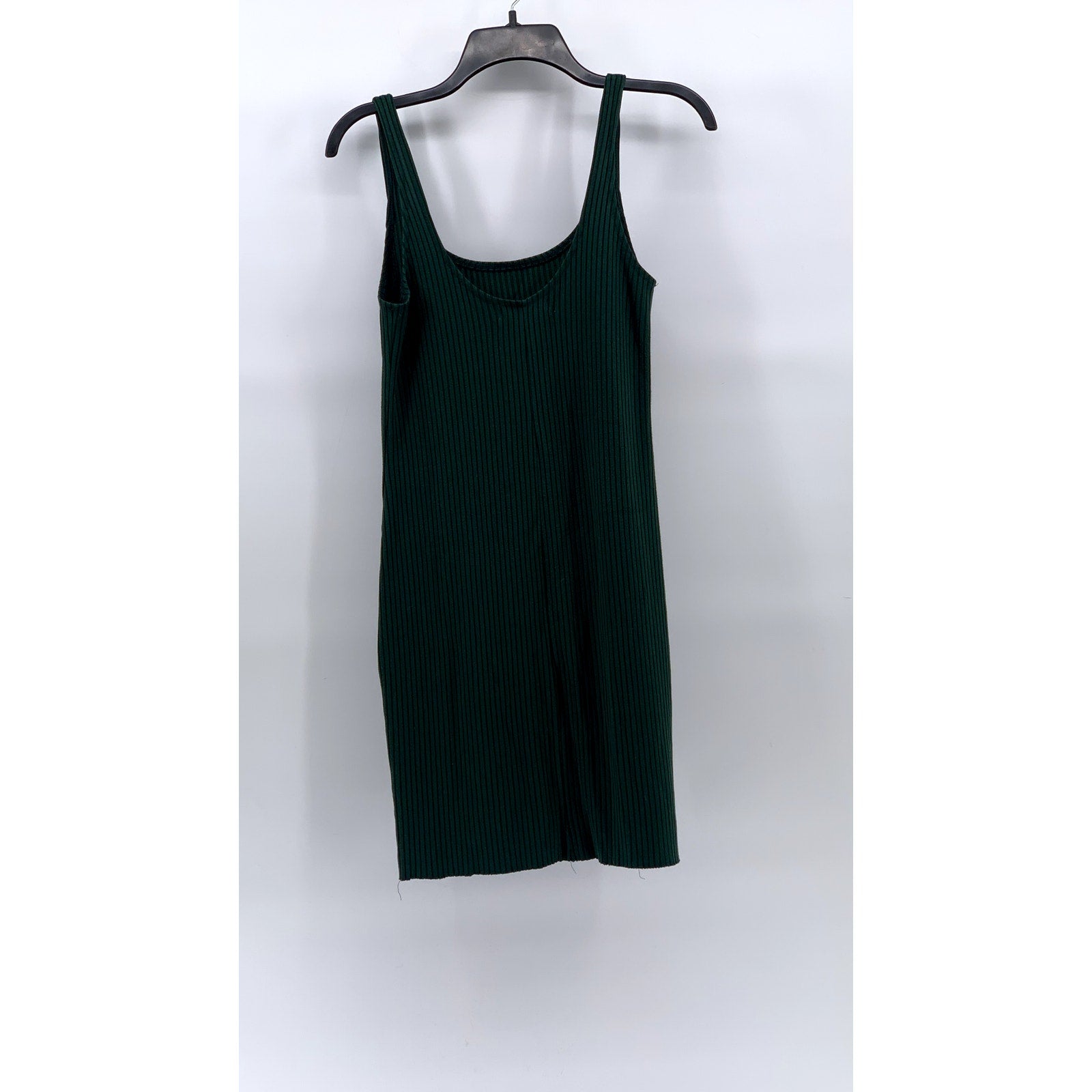 URBAN OUTFITTERS Women's Emerald Green Ribbed Scoop-Neck Knee Length Dress SZ M