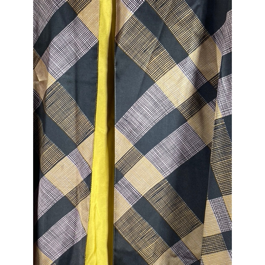 FRANCESCA OF DAMON FOR STARINGTON Women's Tan/Yellow Vintage Plaid Silk Coat SZ8