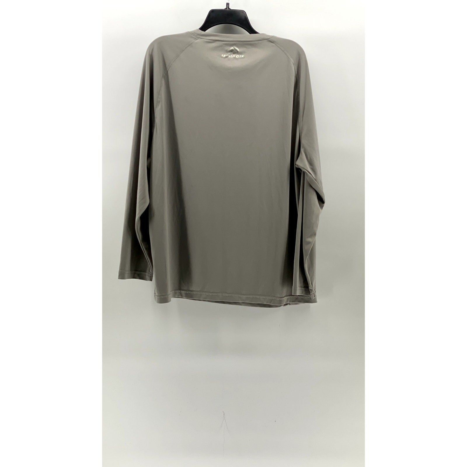 MOSSY OAK Men's Light Gray Crewneck Long Sleeve Logo Active T-Shirt SZ XL