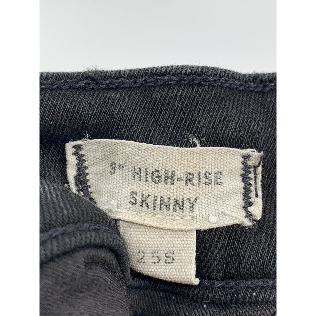 MADEWELL Women's Black Petite 9" High-Rise Skinny Jeans SZ 26S