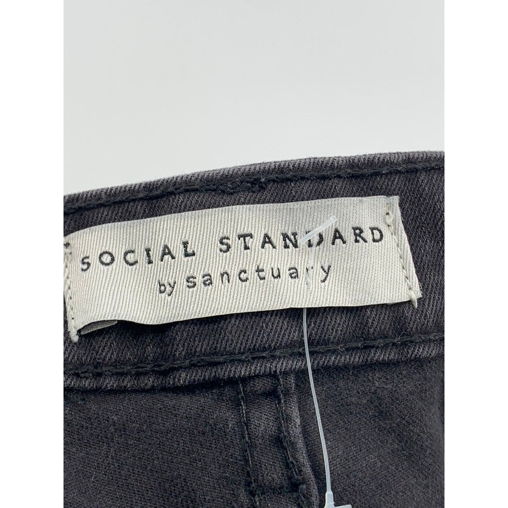 SOCIAL STANDARD By SANCTUARY Women's Black Camo Skinny Ankle Pants SZ 12