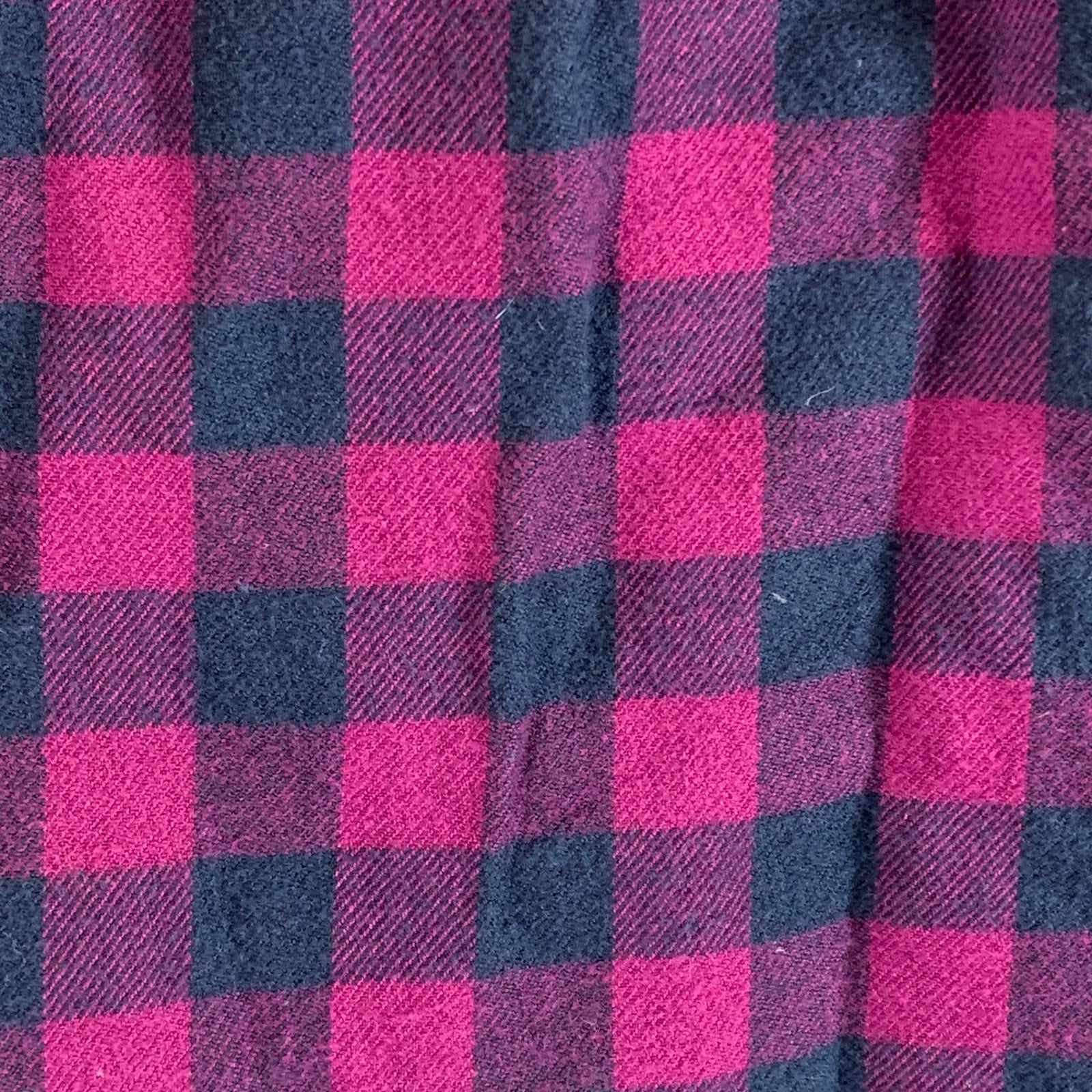 BANANA REPUBLIC Women's Wine/Navy Plaid Boyfriend-Fit Heavy Flannel Shirt SZ L