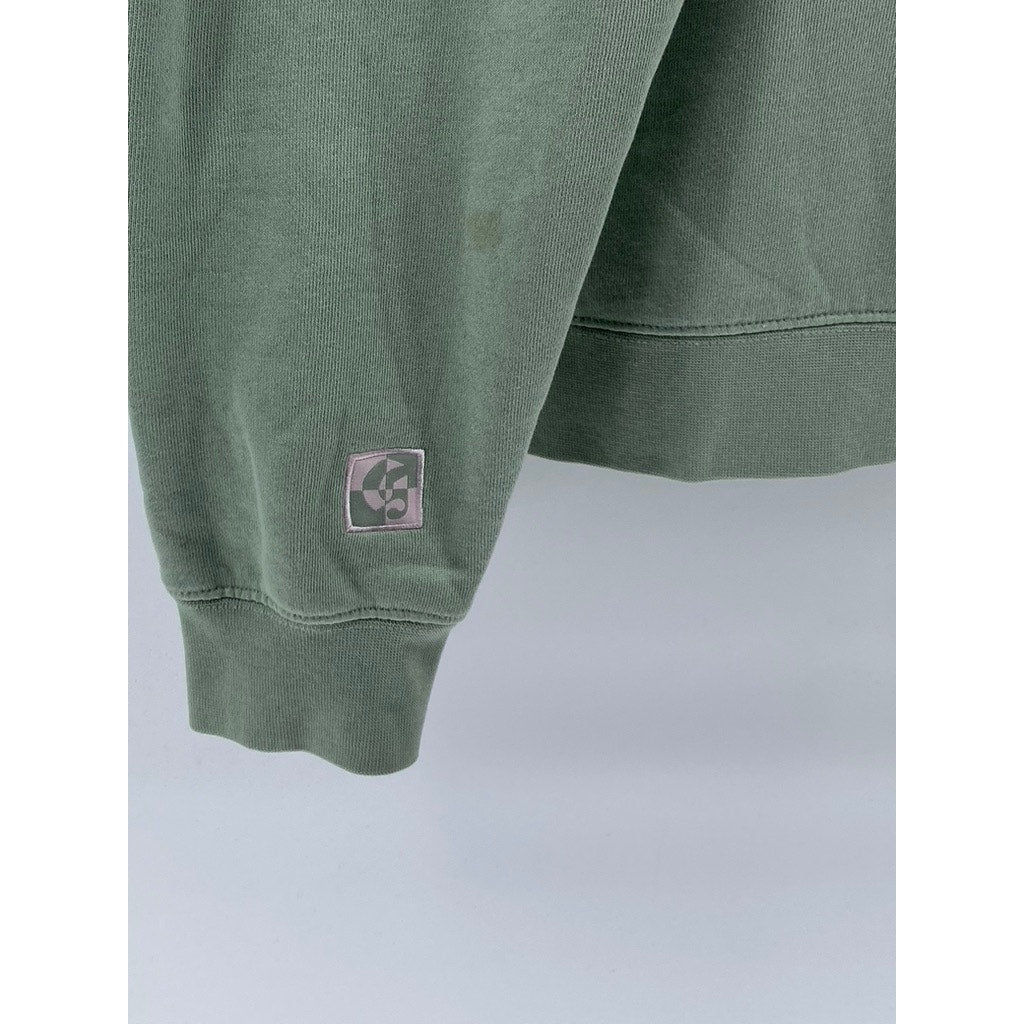 GLOSSIER Women's Mint Green Large 'G' Logo Crewneck Long Sleeve Sweatshirt SZ L