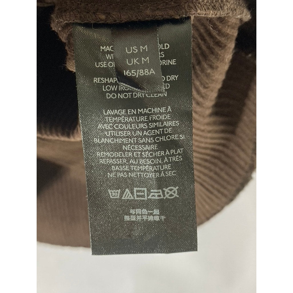 URBAN OUTFITTERS Women’s Brown Ribbed Straight-Neck Short Sleeve Cropped Top SZM