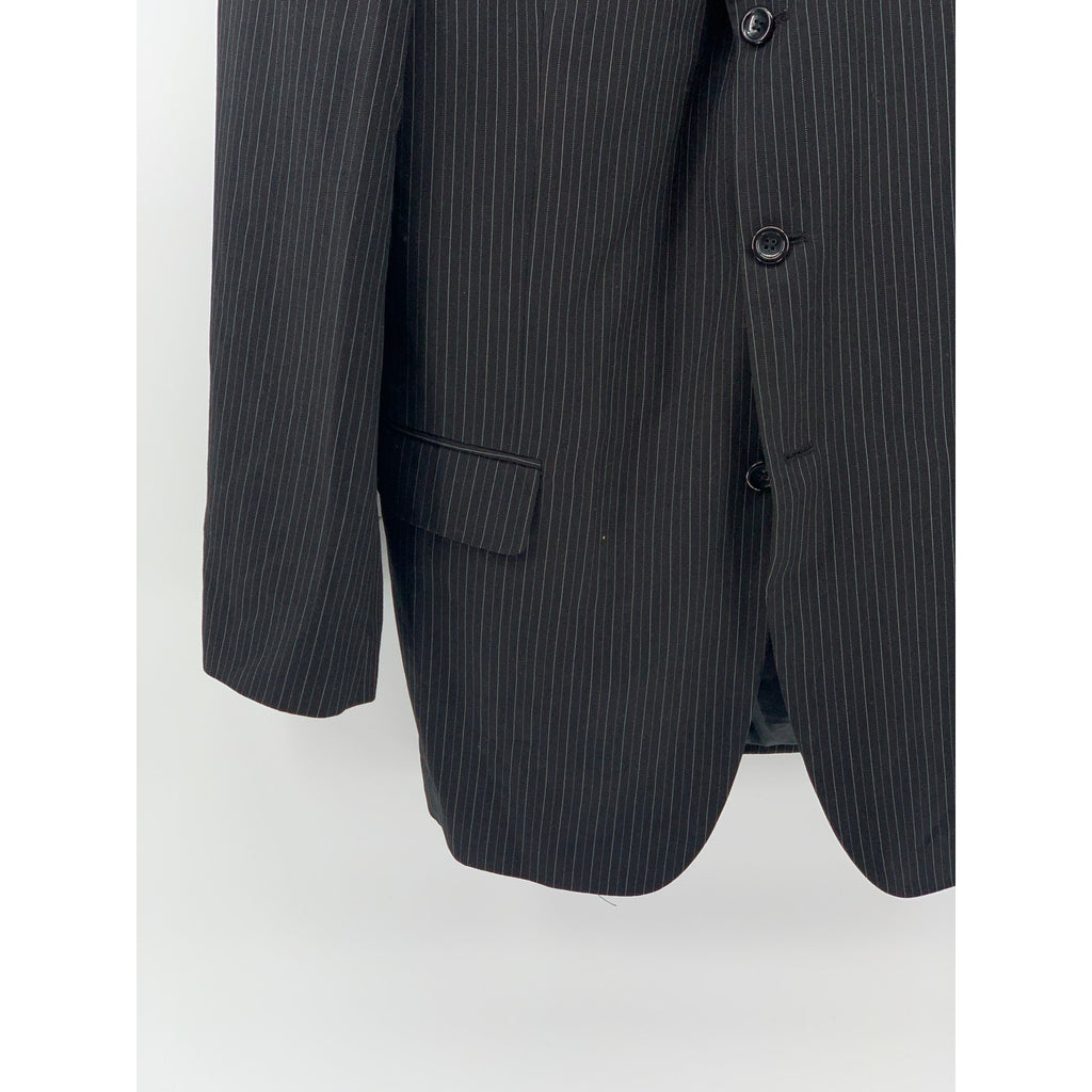 PAOLO GIARDINI Men's Black Pinstripe 3-Button Notch Collar Blazer SZ 40R