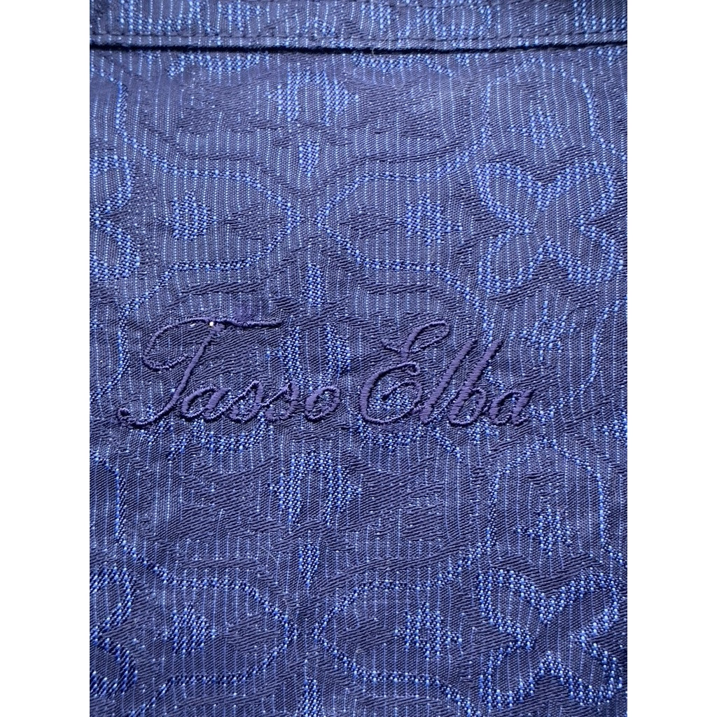 TASSO ELBA Men's Blue Printed Button-Up Long Sleeve Shirt SZ 2XL