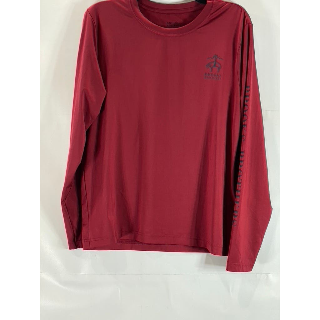 BROOKS BROTHERS Men's Red Crewneck 1818 Graphic Long Sleeve T-Shirt SZ S