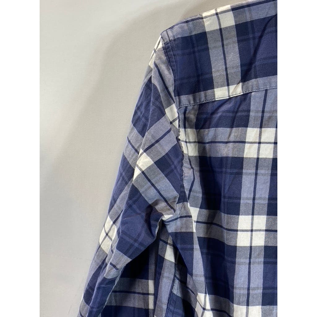 ABERCROMBIE & FITCH Men's Blue Plaid Button-Down Long Sleeve Shirt SZ XS