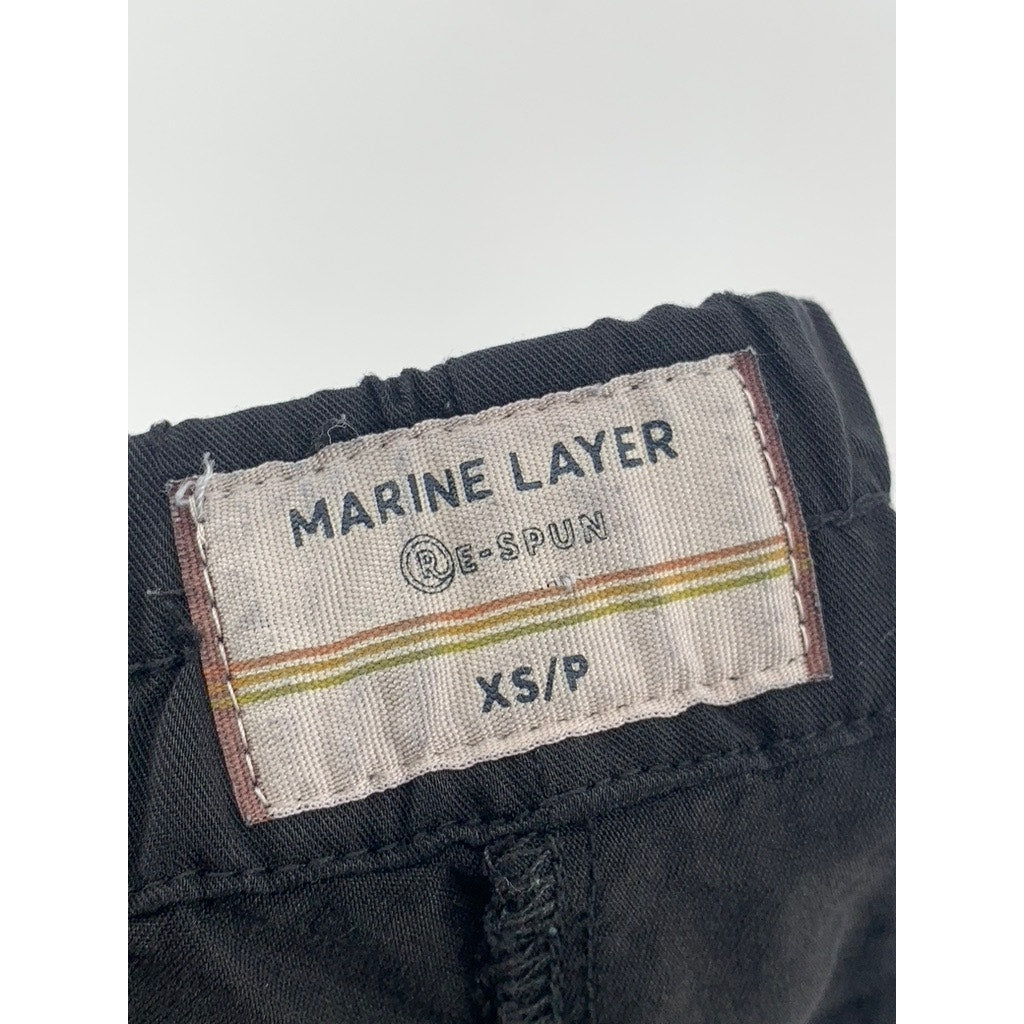 MARINE LAYER Women's Black Allison Pull-On Elastic Waist Dolphin Hem Pants SZ XS