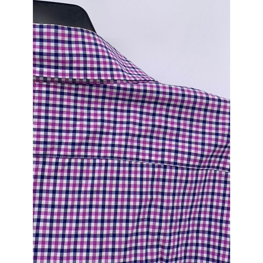 POLO RALPH LAUREN Men's Pink-Navy Gingham Button-Up Long Sleeve Shirt SZ 2XL