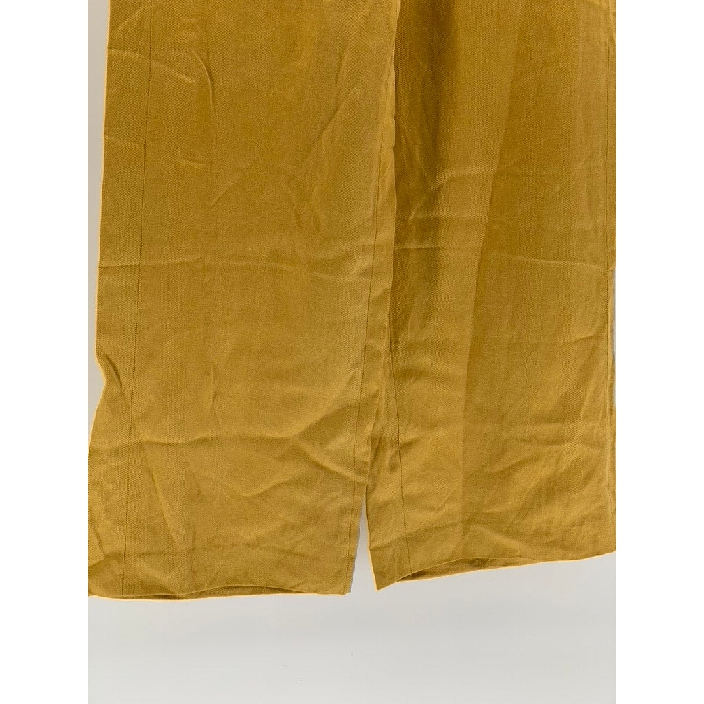 WILFRED FREE Women's Tan Solid Wide-Leg High-Rise Pants SZ 4