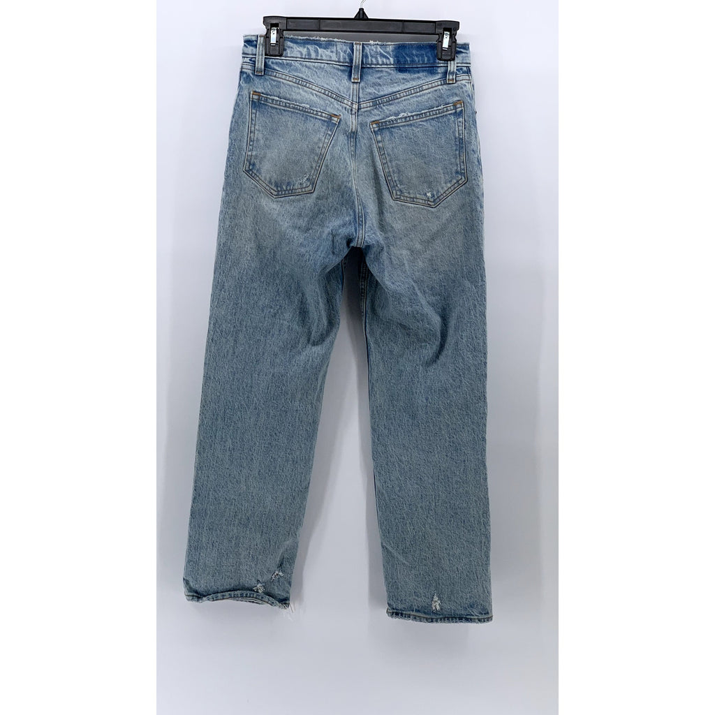 ABERCROMBIE & FITCH Women's Light Blue Denim Distressed 90's Straight Jeans SZ25