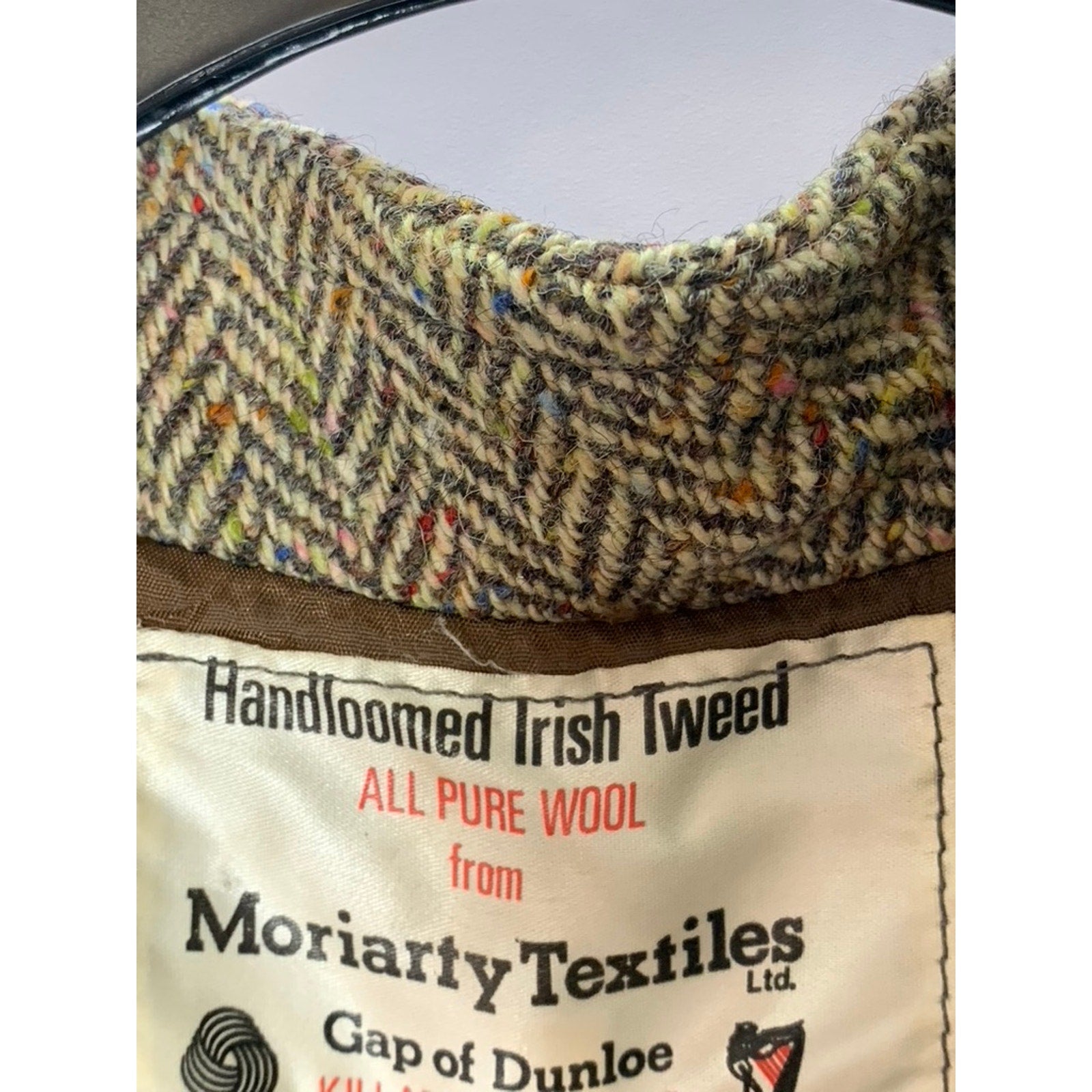 MORIARTY TEXTILES Women's Brown Tweed Wool Asymmetrical Belted Poncho Coat SZ M