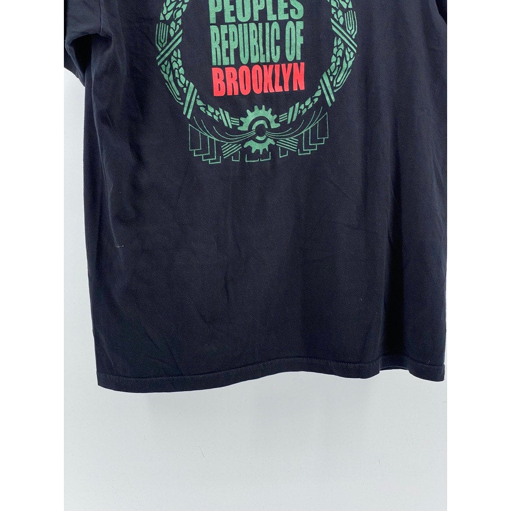 CUSTOM INK Men's Black Round Logo Crewneck Casual Short Sleeve T-Shirt SZ S