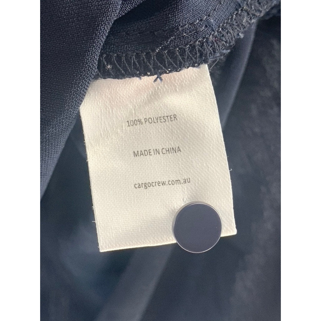 CARGO CREW Women's Navy Solid Half-Button Short Sleeve Uniform Shirt SZ 14(US10)